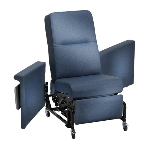 Champion Manufacturing 56 Series Fortress Bariatric Transport Chair w/ Manual Recliner, Navy Blue